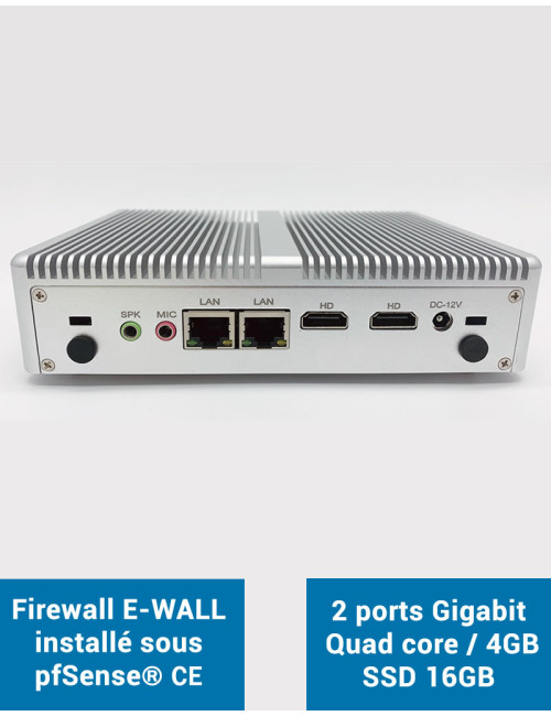 Firewall EG2x sous pfSense® CE 2 ports Gigabit 4Go SSD 16Go
