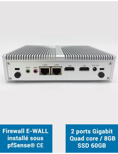 Firewall EG2x bajo pfSense® CE 2 puertos Gigabit 8GB SSD 60GB