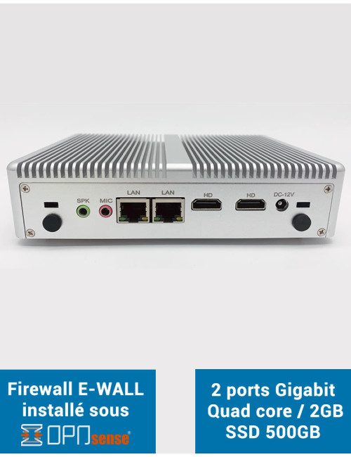 Firewall EG2x sous OPNsense® 2 ports Gigabit 2Go SSD 250Go