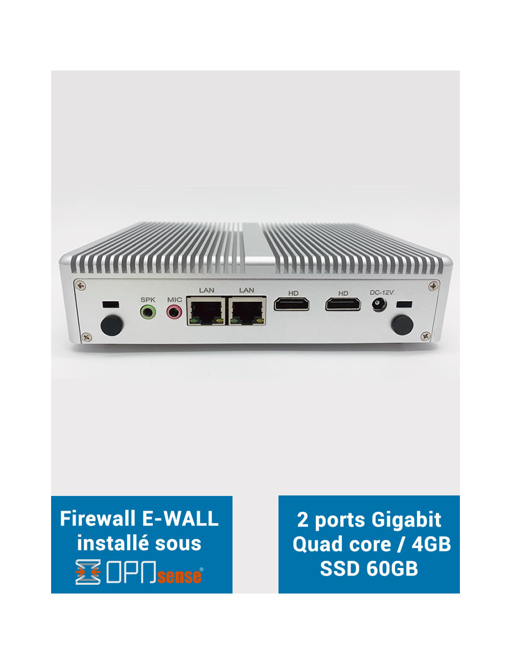 Firewall EG2x bajo OPNsense® 2 puertos Gigabit 4GB SSD 60GB