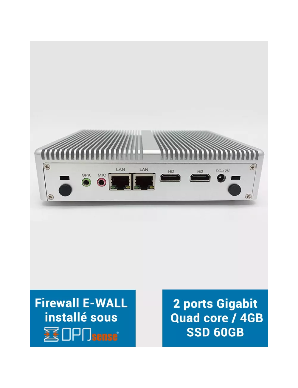 Firewall EG2x bajo OPNsense® 2 puertos Gigabit 4GB SSD 60GB