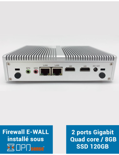 Firewall EG2x bajo OPNsense® 2 puertos Gigabit 8GB SSD 120GB