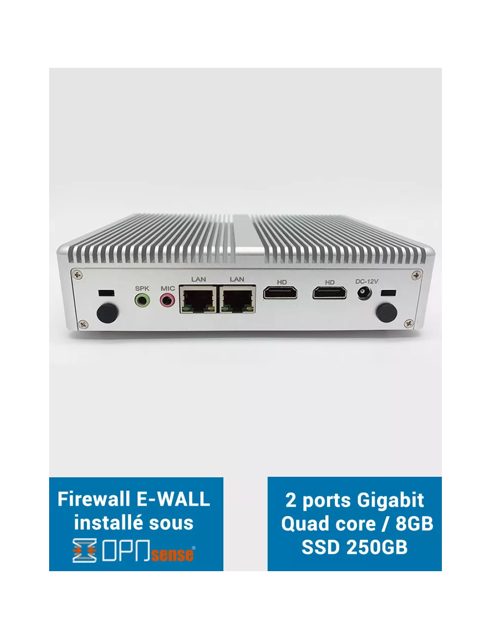 Firewall EG2x bajo OPNsense® 2 puertos Gigabit 8GB SSD 250GB