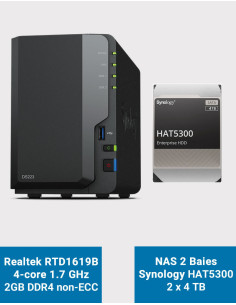 Synology DS223 NAS Server HAT5300 8TB (2x4TB)