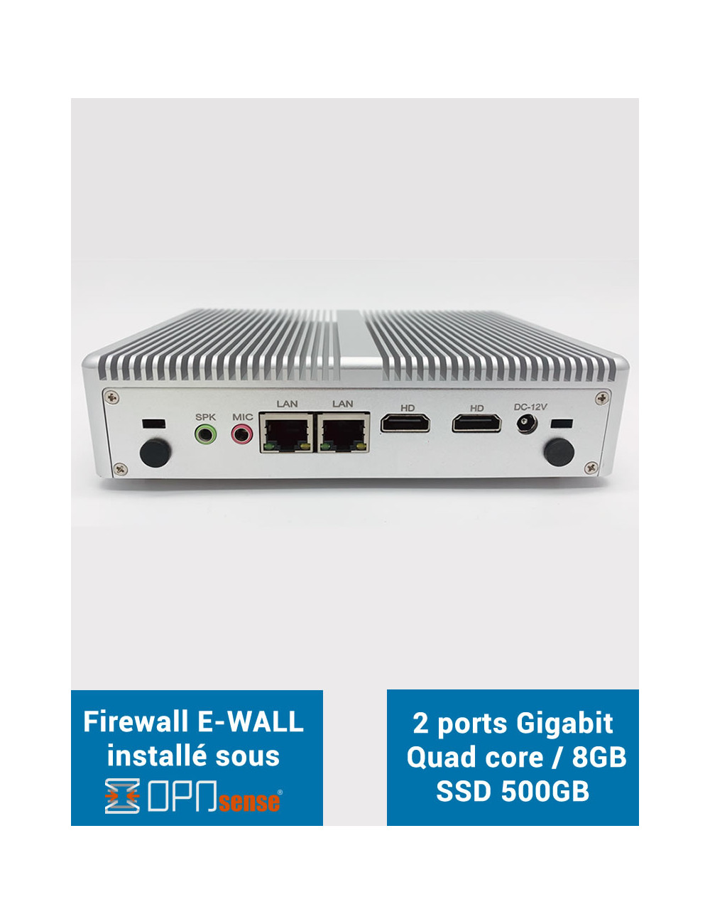 Firewall EG2x bajo OPNsense® 2 puertos Gigabit 8GB SSD 500GB