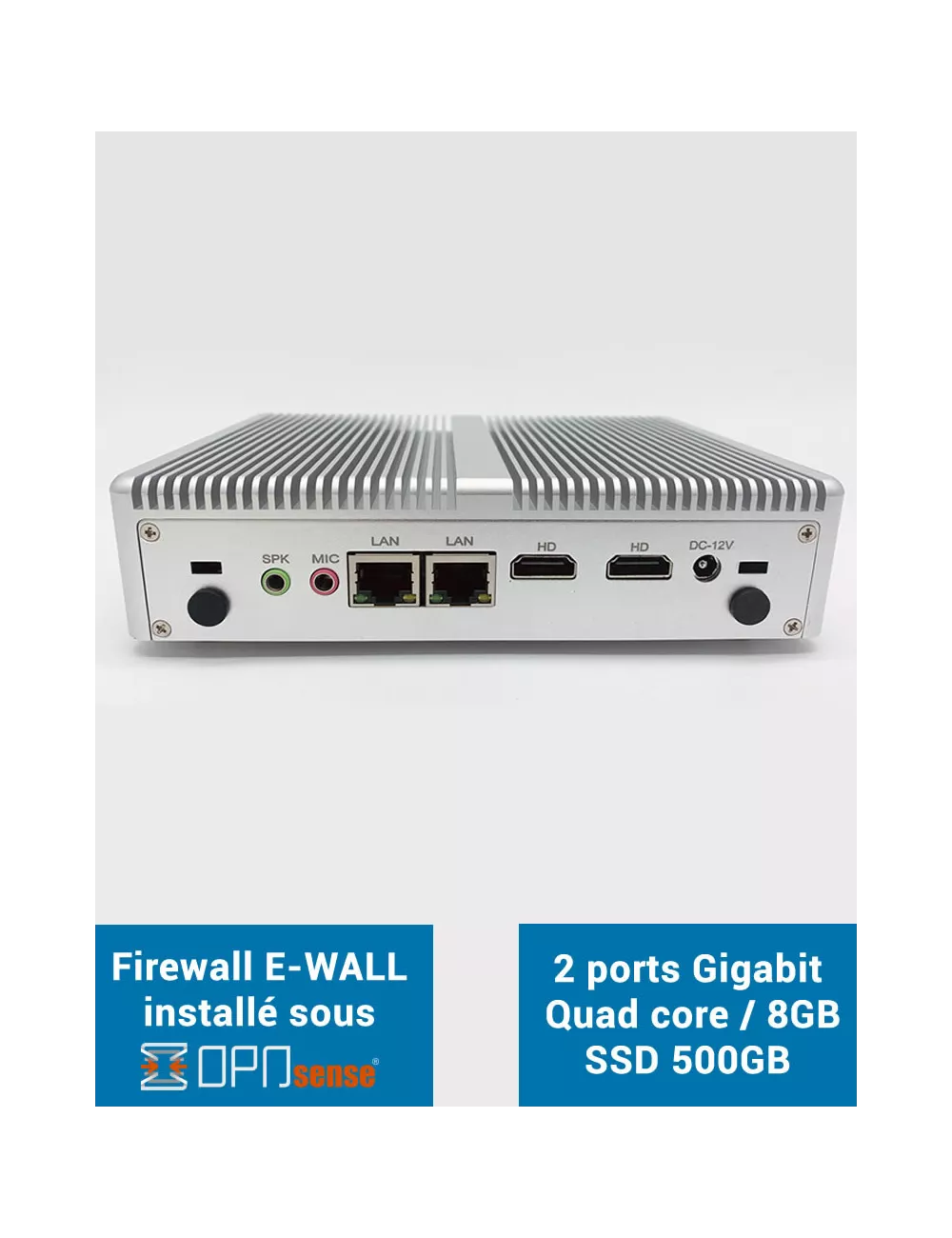 Firewall EG2x bajo OPNsense® 2 puertos Gigabit 8GB SSD 500GB