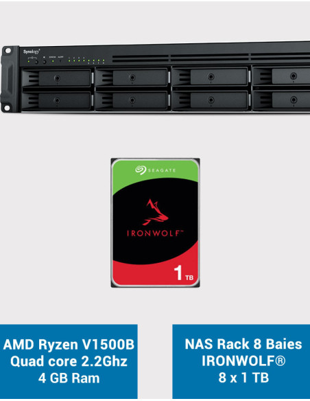 Synology RS1221+ Serveur NAS Rack IRONWOLF 8To (8x1To)