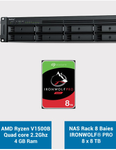 Synology RS1221+ Servidor NAS Rack IRONWOLF PRO 64TB (8x8TB)