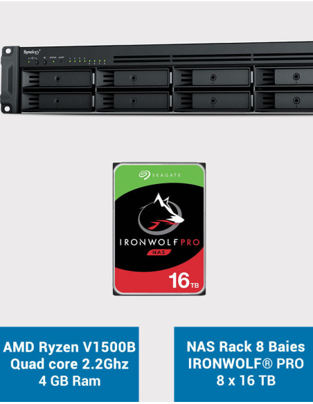 Synology RS1221+ NAS Rack Server IRONWOLF PRO 128TB (8x16TB)