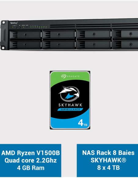 Synology RS1221+ Serveur NAS Rack SKYHAWK 32To (8x4To)