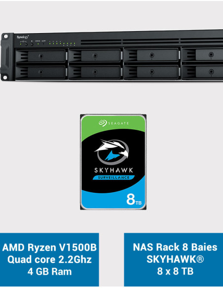 Synology RS1221+ Servidor NAS Rack SKYHAWK 64TB (8x8TB)