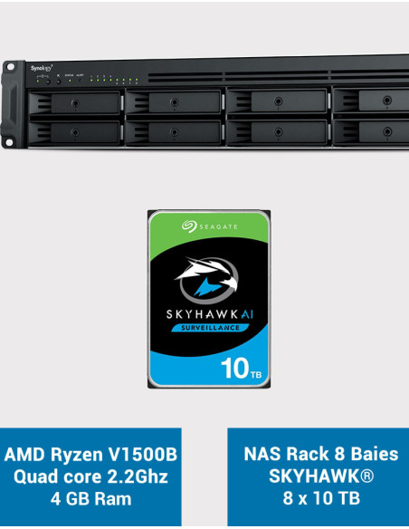 Synology RS1221+ Serveur NAS Rack SKYHAWK 80To (8x10To)