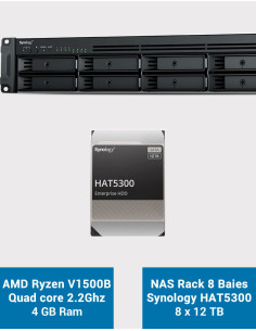 Synology RS1221+ Serveur NAS Rack HAT5300 96To (8x12To)