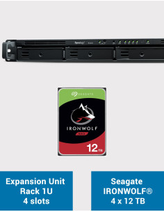 Synology RX418 Unité d'extension Rack 1U IRONWOLF 48To (4x12To)