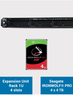 Synology RX418 Unidad de expansión Rackstation 1U IRONWOLF PRO 16TB (4x4TB)