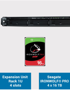 Synology RX418 Unité d'extension Rack 1U IRONWOLF PRO 64To (4x16To)