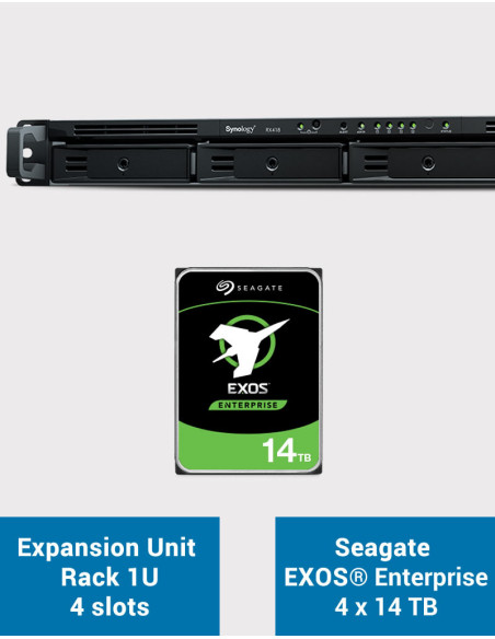 Synology RX418 4-bay expansion unit 1U Rack EXOS Enterprise 56TB (4x14TB)