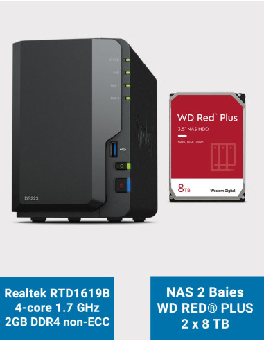 Synology DS223 NAS Server WD RED PLUS 16TB (2x8TB) Synology DS223 NAS Server WD RED PLUS 16TB (2x8TB)