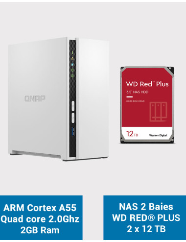 QNAP TS-233 NAS Server WD RED PLUS 24TB (2x12TB)