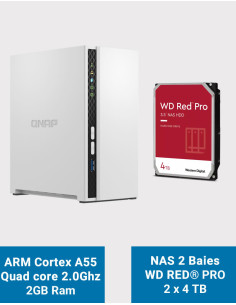 Qnap TS-233 Servidor NAS WD Red Pro 8TB (2x4TB)