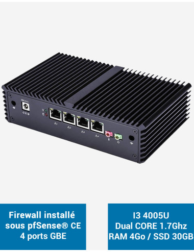 Firewall pfSense® Q3x I3 4005U 4 puertos Gigabit 4GB SSD 30GB