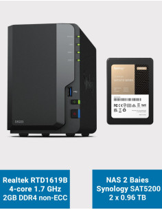Synology DS223 Servidor NAS SSD SAT5200 1920GB (2x960GB)