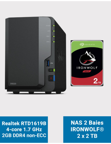 Synology DS223 NAS Server IronWolf 4TB (2x2TB)