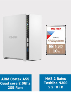 QNAP TS-233 Serveur NAS Toshiba N300 20To (2x10To)