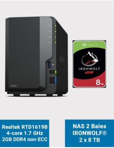 Synology DS223 Serveur NAS IronWolf 16To (2x8To)