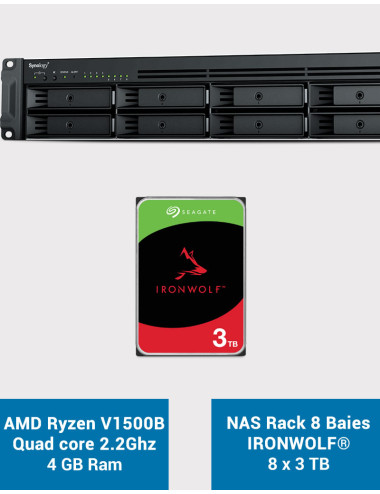 Synology RS1221+ Serveur NAS Rack IRONWOLF 24To (8x3To)