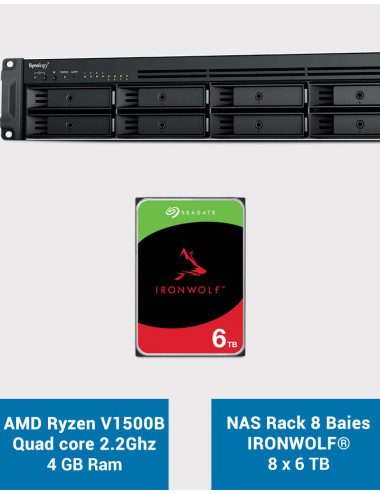Synology RS1221+ Serveur NAS Rack IRONWOLF 48To (8x6To)