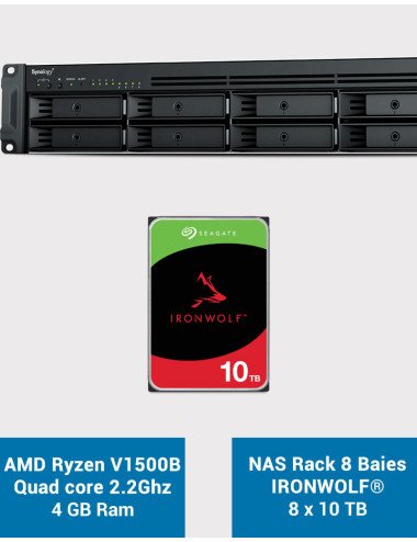 Synology RS1221+ Serveur NAS Rack IRONWOLF 80To (8x10To)