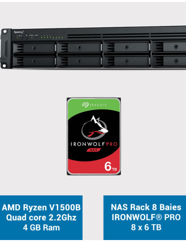 Synology RS1221+ Serveur NAS Rack IRONWOLF PRO 48To (8x6To)