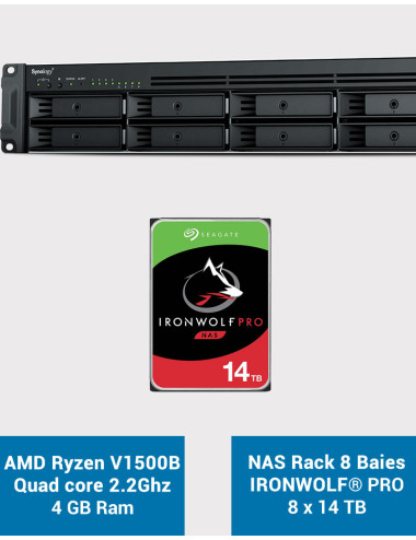 Synology RS1221+ Serveur NAS Rack IRONWOLF PRO 112To (8x14To)