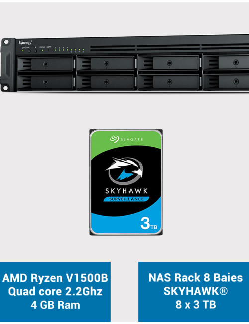 Synology RS1221+ Serveur NAS Rack SKYHAWK 24To (8x3To)