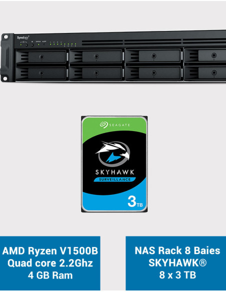 Synology RS1221+ Serveur NAS Rack SKYHAWK 24To (8x3To)