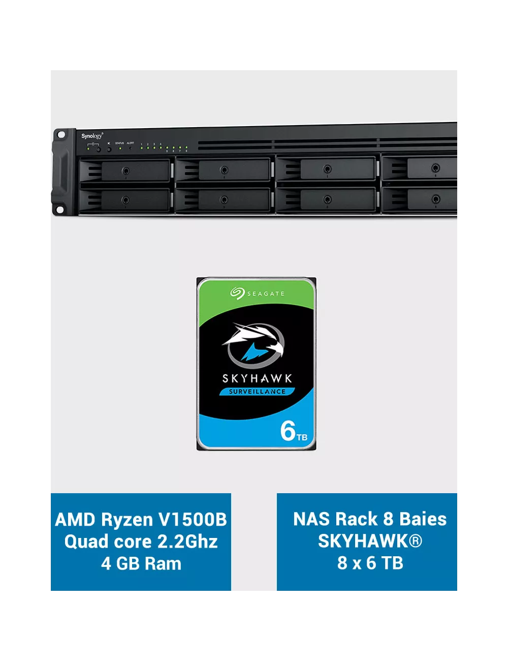 Synology RS1221+ Servidor NAS Rack SKYHAWK 48TB (8x6TB)