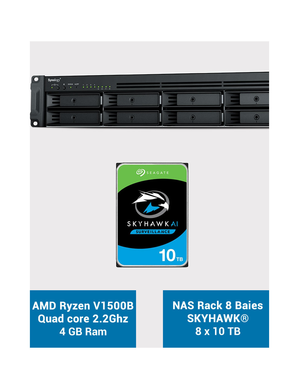 Synology RS1221+ Serveur NAS Rack SKYHAWK 80To (8x10To)