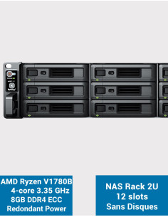 Synology RS2423RP+ Serveur NAS Rack 2U 12 baies (Sans disques)