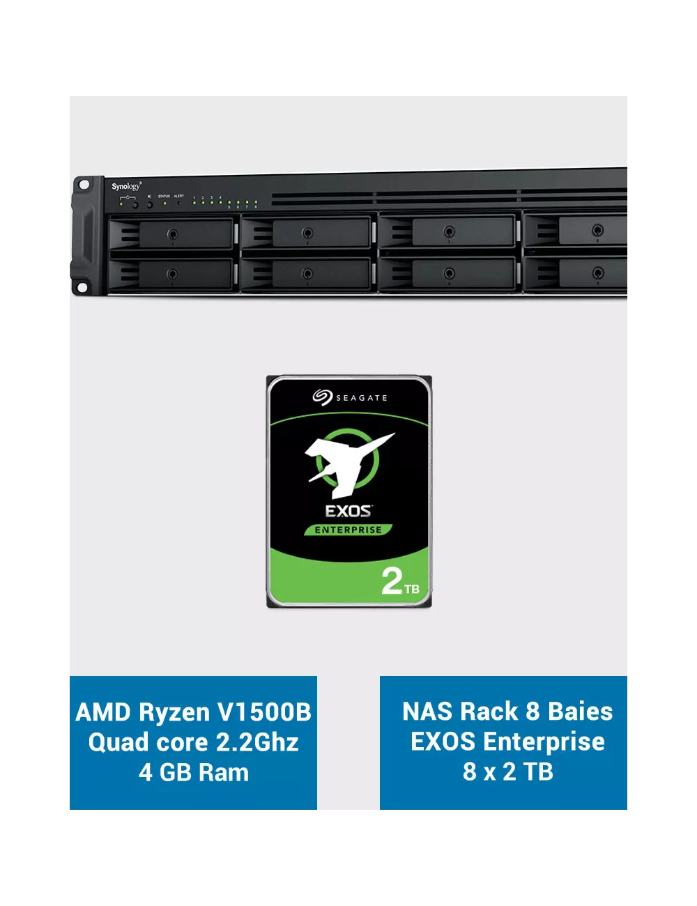 Synology RS1221+ Servidor NAS Rack  EXOS Enterprise 16TB (8x2TB)