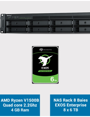 Synology RS1221+ Serveur NAS Rack EXOS Enterprise 48To (8x6To)