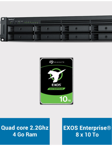 Synology RS1221+ Serveur NAS Rack EXOS Enterprise 80To (8x10To)