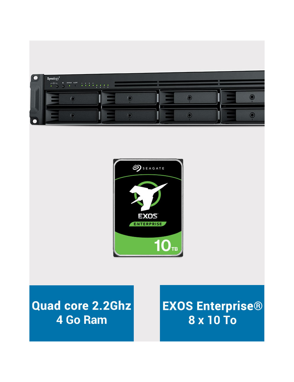 Synology RS1221+ Serveur NAS Rack EXOS Enterprise 80To (8x10To)