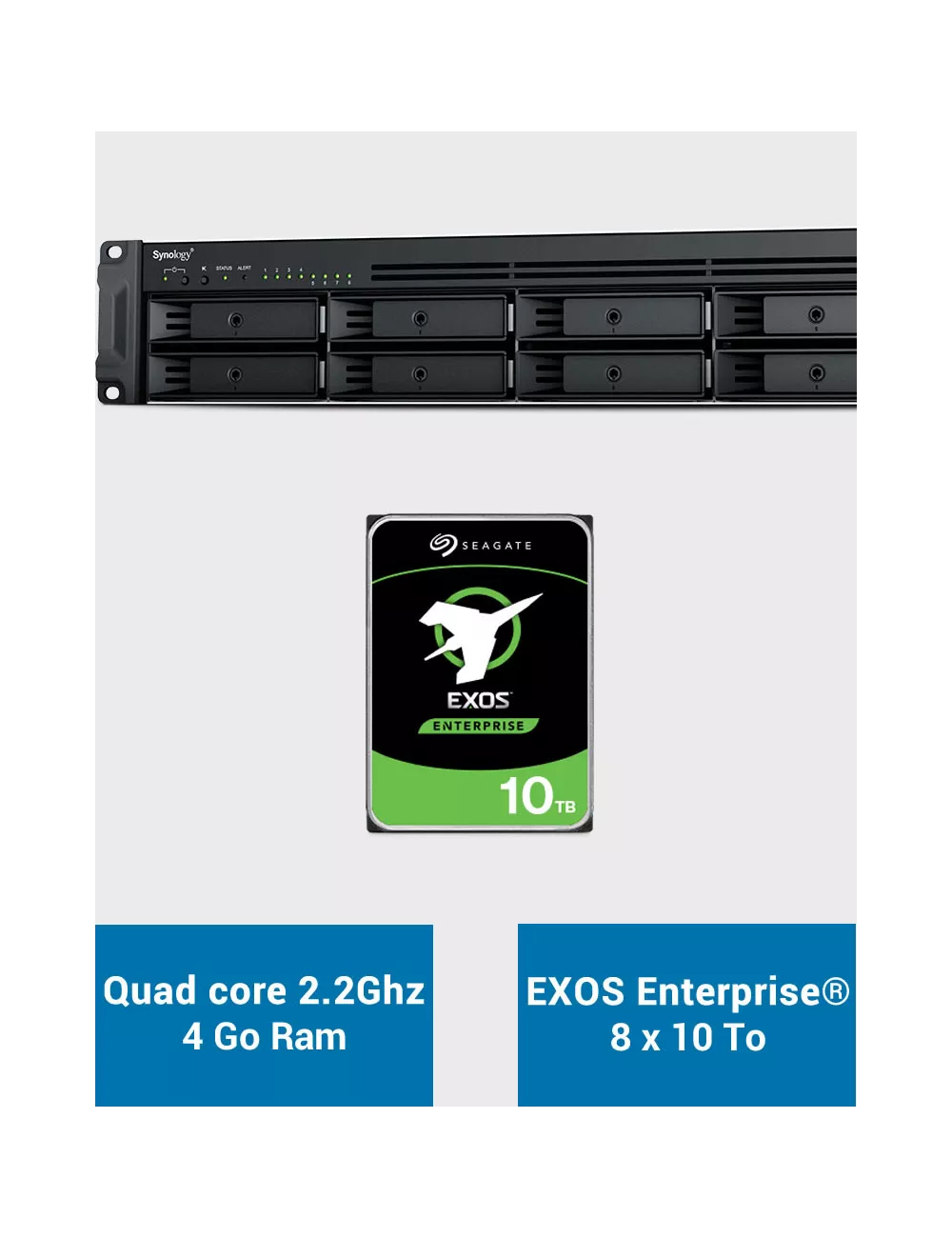 Synology RS1221+ Servidor NAS Rack  EXOS Enterprise 80TB (8x10TB)