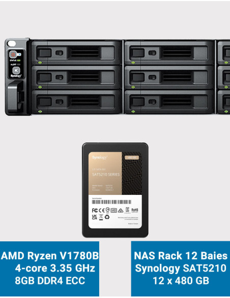 Synology RS2423+ Serveur NAS Rack 2U SAT5210 5.76To (12x480Go)