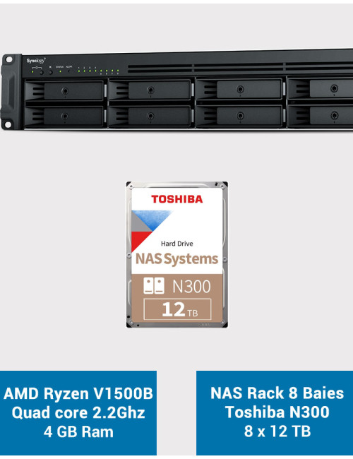 Synology RS1221+ Servidor NAS Rack Toshiba N300 96TB (8x12TB)