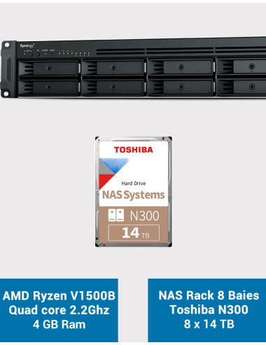 Synology RS1221+ Serveur NAS Rack Toshiba N300 112To (8x14To)