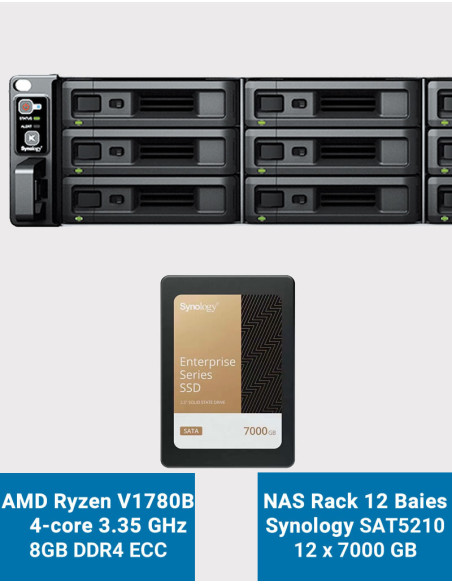 Synology RS2423+ Servidor NAS Rack 2U SAT5210 84TB (12x7000GB)