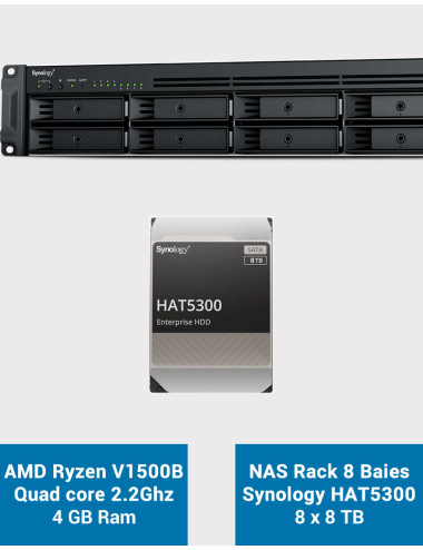 Synology RS1221+ NAS Rack Server HAT5300 64TB (8x8TB)