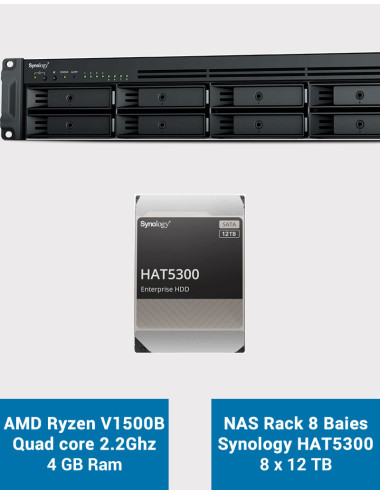 Synology RS1221+ Serveur NAS Rack HAT5300 96To (8x12To)